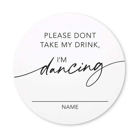 ROUND PAPER DRINK COASTERS - I'M DANCING (set of 12)