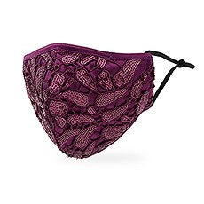 LUXURY REUSABLE, WASHABLE CLOTH FACE MASK WITH FILTER POCKET - PURPLE GARNET