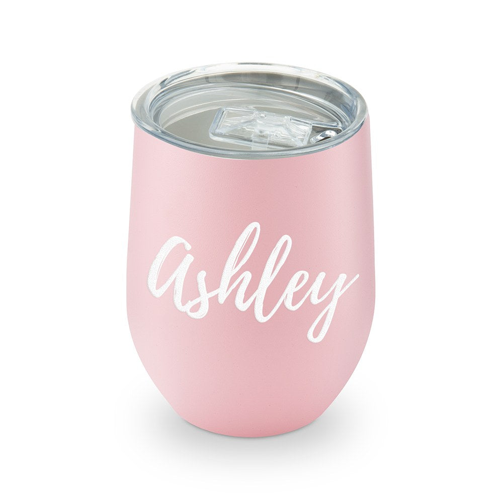 PERSONALIZED STEMLESS TRAVEL TUMBLER - CALLIGRAPHY