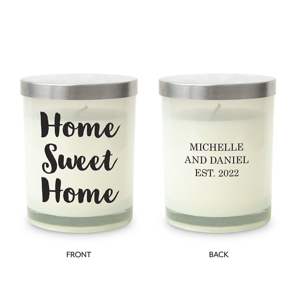 PERSONALIZED GLASS JAR GIFT CANDLE WITH LID - HOME SWEET HOME