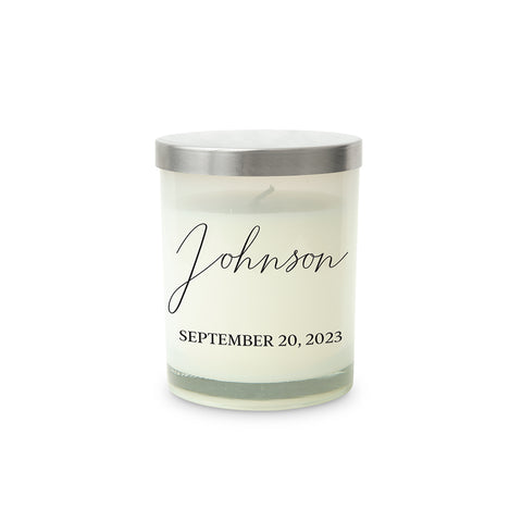 PERSONALIZED GLASS JAR GIFT CANDLE WITH LID - SIMPLE SCRIPT