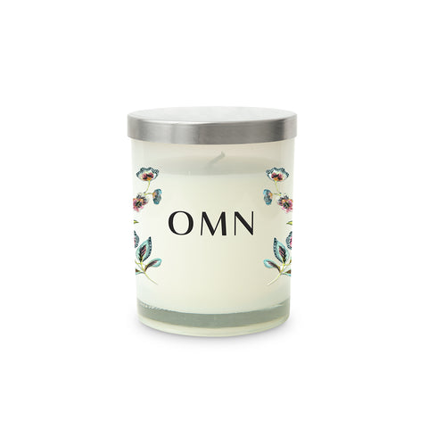 PERSONALIZED GLASS JAR GIFT CANDLE WITH LID - VINTAGE FLORAL MONOGRAM