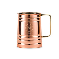 PERSONALIZED COPPER MOSCOW MULE DRINK STEIN - CIRCLE MONOGRAM ENGRAVING