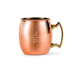 PERSONALIZED COPPER MOSCOW MULE DRINK MUG - STACKED MONOGRAM ETCHING