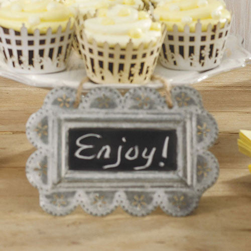 SMALL SCALLOPED FRAME TIN SIGNS WITH CHALKBOARD - AyaZay Wedding Shoppe