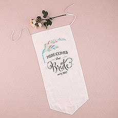 FEATHER WHIMSY PERSONALIZED CEREMONY BANNER - AyaZay Wedding Shoppe
