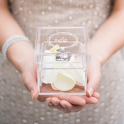 MONOGRAM SIMPLICITY PERSONALIZED UNIQUE ALTERNATIVE WEDDING RING BOX - AyaZay Wedding Shoppe