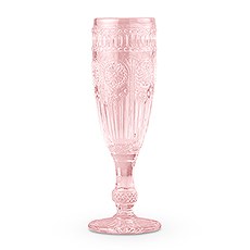 VINTAGE INSPIRED PRESSED GLASS FLUTE IN PINK