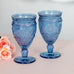 VINTAGE INSPIRED PRESSED GLASS GOBLET IN BLUE