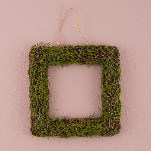 FAUX MOSS AND WICKER SQUARE FRAME - AyaZay Wedding Shoppe