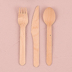 ECO WOOD UTENSIL SET (12 utensils - 4 of each per set) - AyaZay Wedding Shoppe