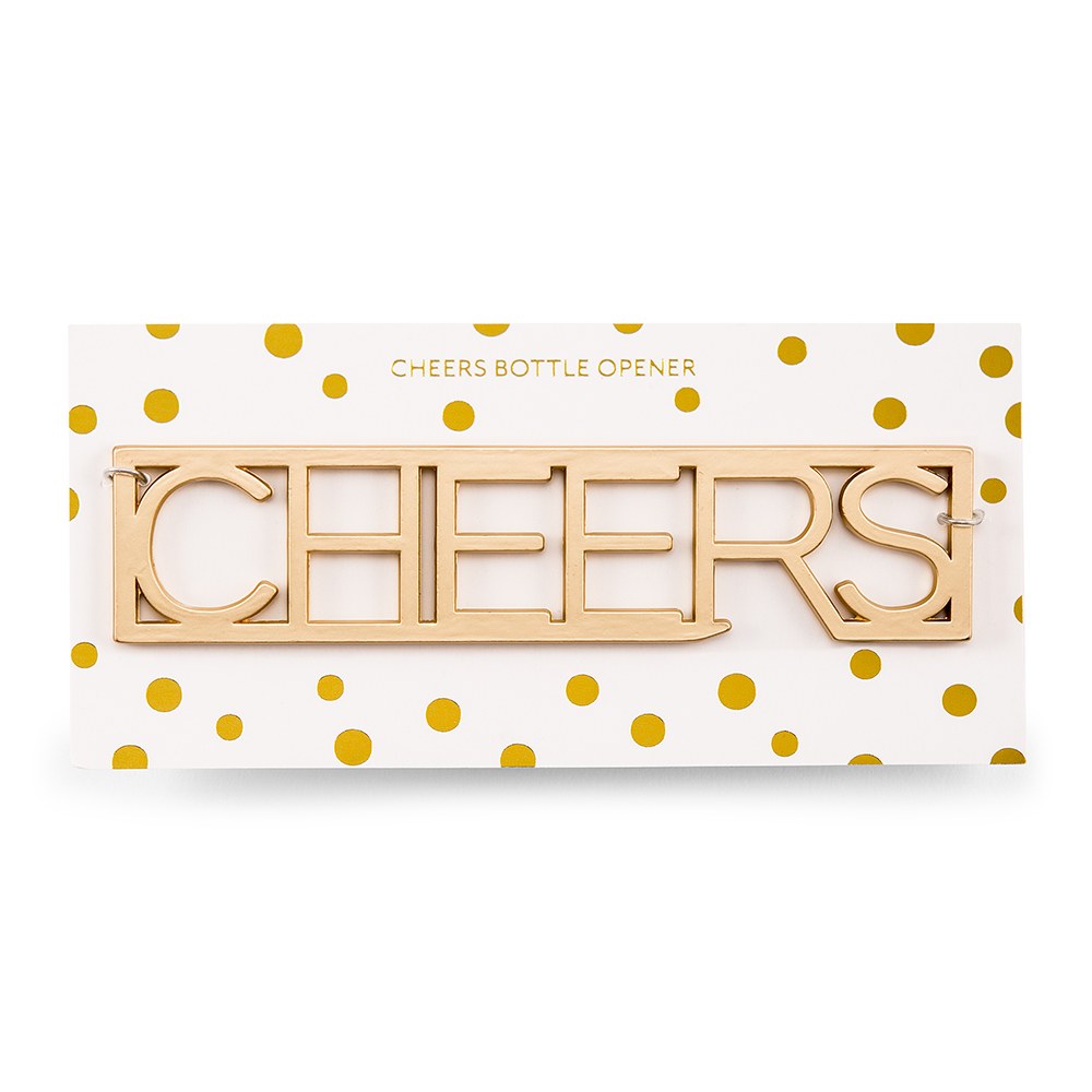 GOLD "CHEERS" BOTTLE OPENER FAVOUR