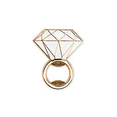 FLAT METAL DIAMOND RING BOTTLE OPENER - GOLD