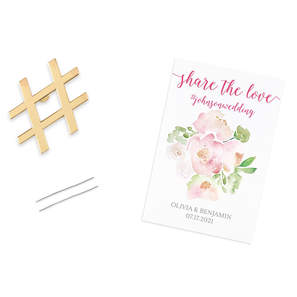 GOLD HASHTAG BOTTLE OPENER FAVOUR - SHARE THE LOVE