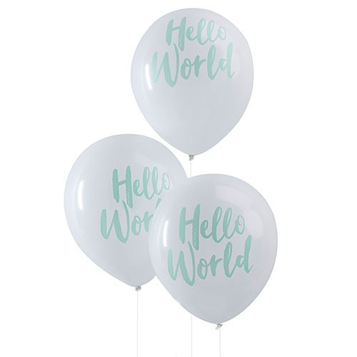 HELLO WORLD - BABY SHOWER BALLOONS (10/pkg) - AyaZay Wedding Shoppe