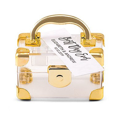 MINI TRAVEL SUITCASE FAVOUR BOX - GOLD - AyaZay Wedding Shoppe