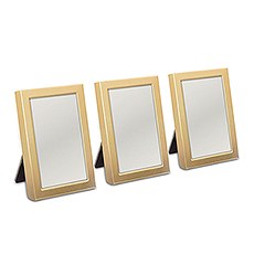 MINI EASEL BACK PHOTO FRAME 3 PIECE SET - GOLD OR SILVER