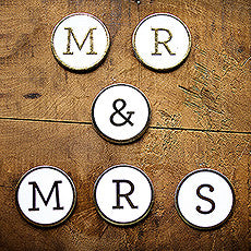 "MR. & MRS. CARDBOARD LETTER MEDALLIONS - AyaZay Wedding Shoppe