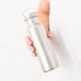 PERSONALIZED CHROME WATER BOTTLE WITH HANDLE - CONTEMPORARY VERTICAL LINE PRINT - AyaZay Wedding Shoppe
