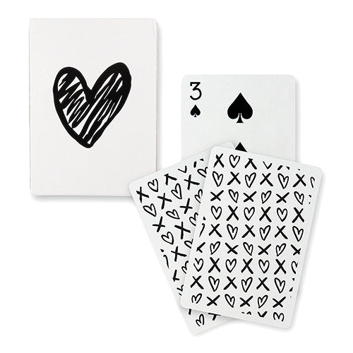 BLACK FOIL "MODERN HEART" PLAYING CARDS - AyaZay Wedding Shoppe