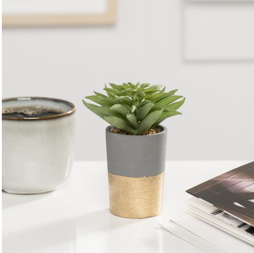gold succulent pots ORO GOLD BAND POTTED FAUX SUCCULENT – AyaZay Wedding Shoppe