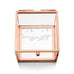 SMALL GLASS JEWELRY BOX WITH ROSE GOLD EDGES - GARLAND UNDER ETCHING - AyaZay Wedding Shoppe