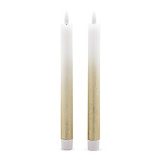 GOLD OMBRE ARTIFICIAL FLAMELESS LED TAPER CANDLE - SET OF 2