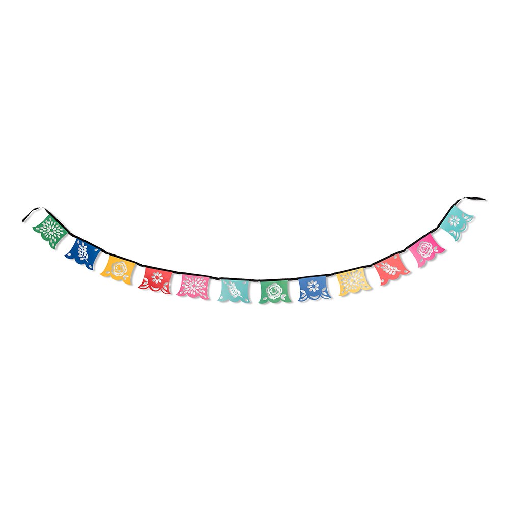 COLOURFUL PAPER PARTY PENNANT BANNER - FIESTA PARTY
