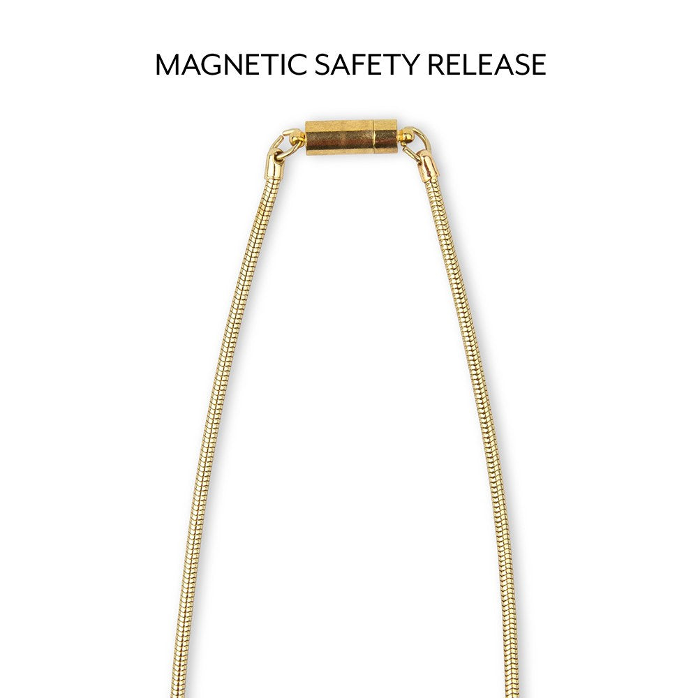 23" FACE MASK LANYARD WITH MAGNETIC SAFETY RELEASE - GOLD