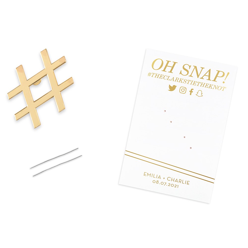 GOLD HASHTAG BOTTLE OPENER FAVOUR - OH SNAP