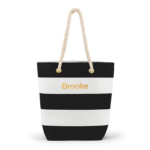BLISS STRIPED TOTE - BLACK AND WHITE - AyaZay Wedding Shoppe