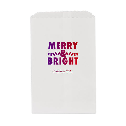 MERRY & BRIGHT FLAT POCKET STYLE GOODIE BAG