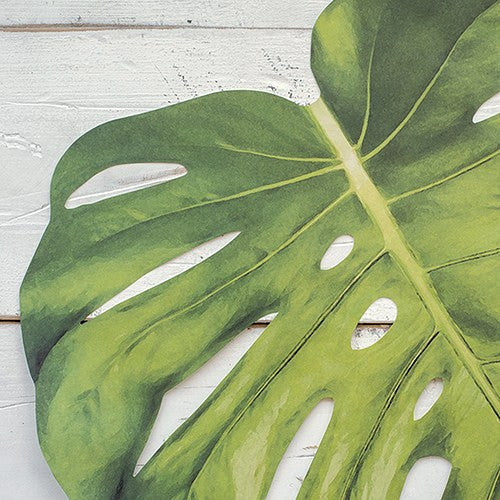 TROPICAL MONSTERA LEAF DIE-CUT PAPER PLACEMAT SHEETS - AyaZay Wedding Shoppe