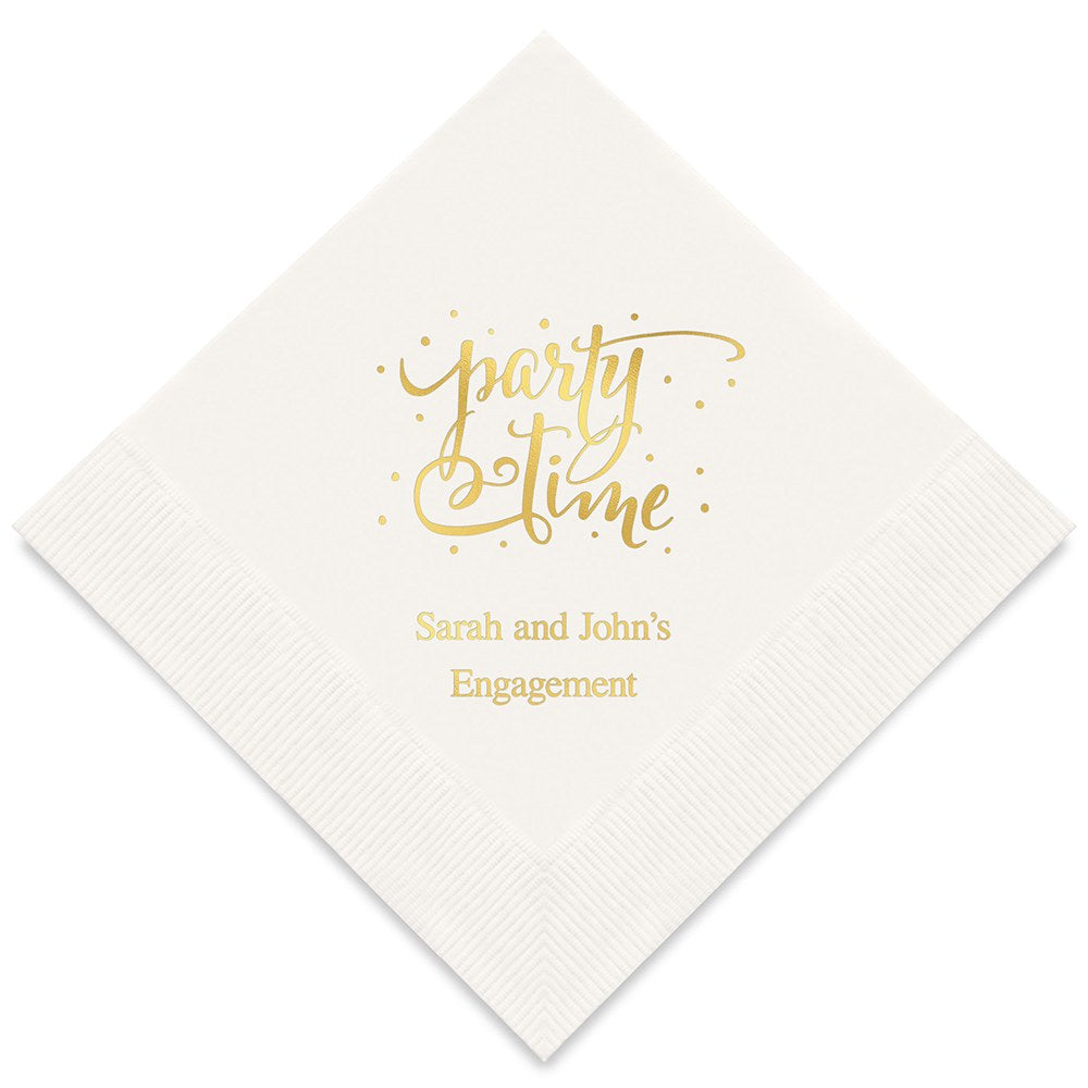 PERSONALIZED FOIL PRINTED PAPER NAPKINS - Party Time

(50/pkg)