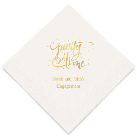 PERSONALIZED FOIL PRINTED PAPER NAPKINS - Party Time

(50/pkg)