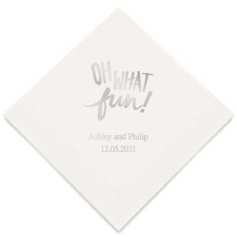 PERSONALIZED FOIL PRINTED PAPER NAPKINS - Oh What Fun!

(50/pkg)