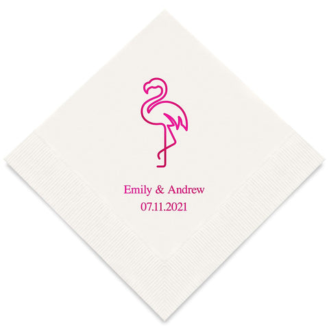 PERSONALIZED FOIL PRINTED PAPER NAPKINS - Flamingo
(50/pkg)