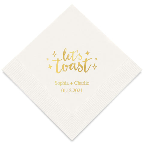 PERSONALIZED FOIL PRINTED PAPER NAPKINS - Let’s Toast

(50/pkg)