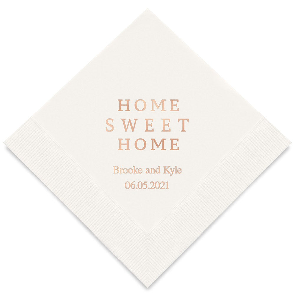 PERSONALIZED FOIL PRINTED PAPER NAPKINS - Home Sweet Home

(50/pkg)