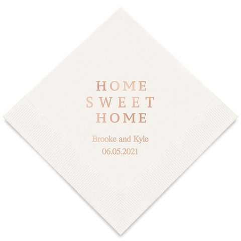 PERSONALIZED FOIL PRINTED PAPER NAPKINS - Home Sweet Home

(50/pkg)