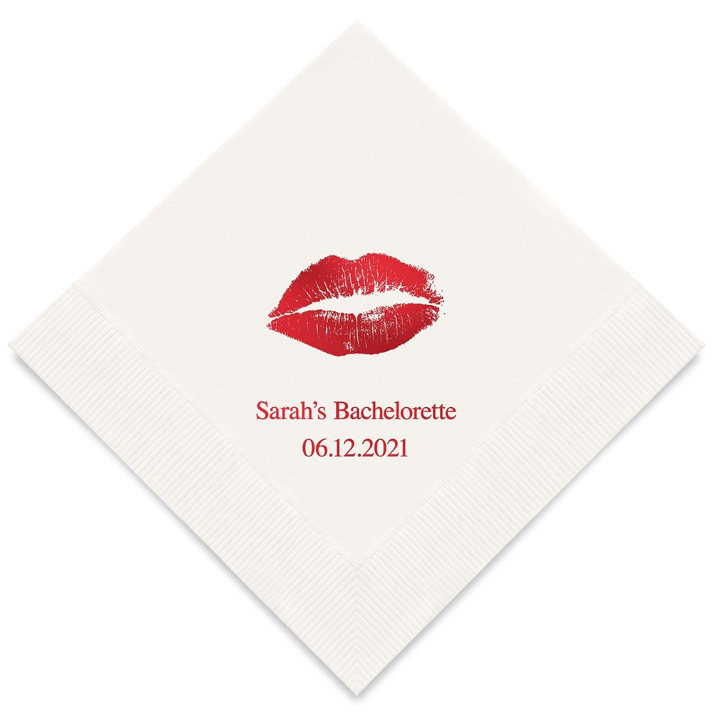 PERSONALIZED FOIL PRINTED PAPER NAPKINS - Kiss
(50/pkg)