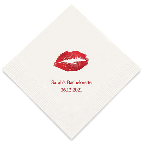 PERSONALIZED FOIL PRINTED PAPER NAPKINS - Kiss
(50/pkg)