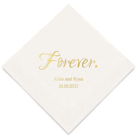 PERSONALIZED FOIL PRINTED PAPER NAPKINS - Forever

(50/pkg)