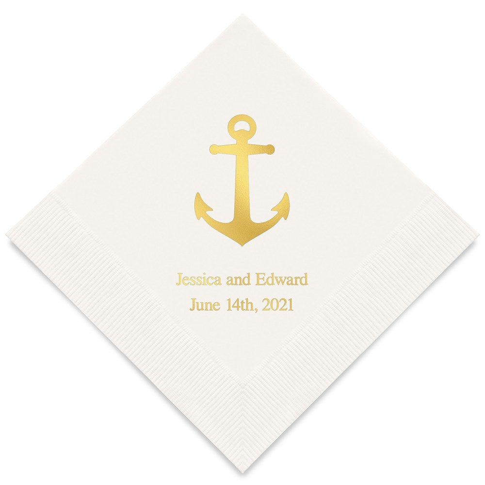 PERSONALIZED FOIL PRINTED PAPER NAPKINS - Anchor

(50/pkg)