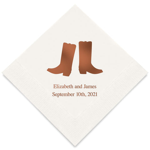 PERSONALIZED FOIL PRINTED PAPER NAPKINS - Western Boots

(50/pkg)
