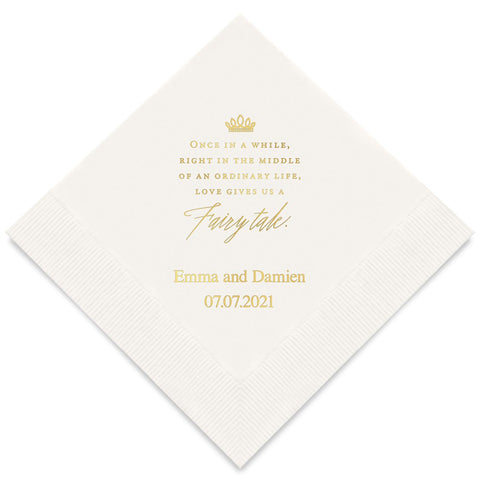 PERSONALIZED FOIL PRINTED PAPER NAPKINS - Love Gives Us A Fairy Tale
(50/pkg)