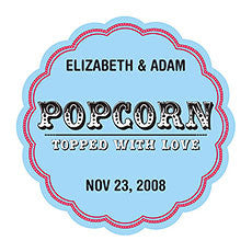 POPCORN - TOPPED WITH LOVE STICKER - AyaZay Wedding Shoppe