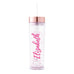 ROSE GOLD SPARKLE PERSONALIZED PLASTIC DRINK TUMBLER - CALLIGRAPHY TEXT PRINTING