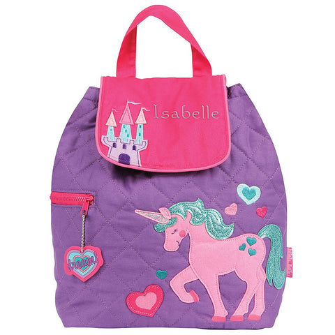 PERSONALIZED QUILTED TODDLER BACKPACK - UNICORN