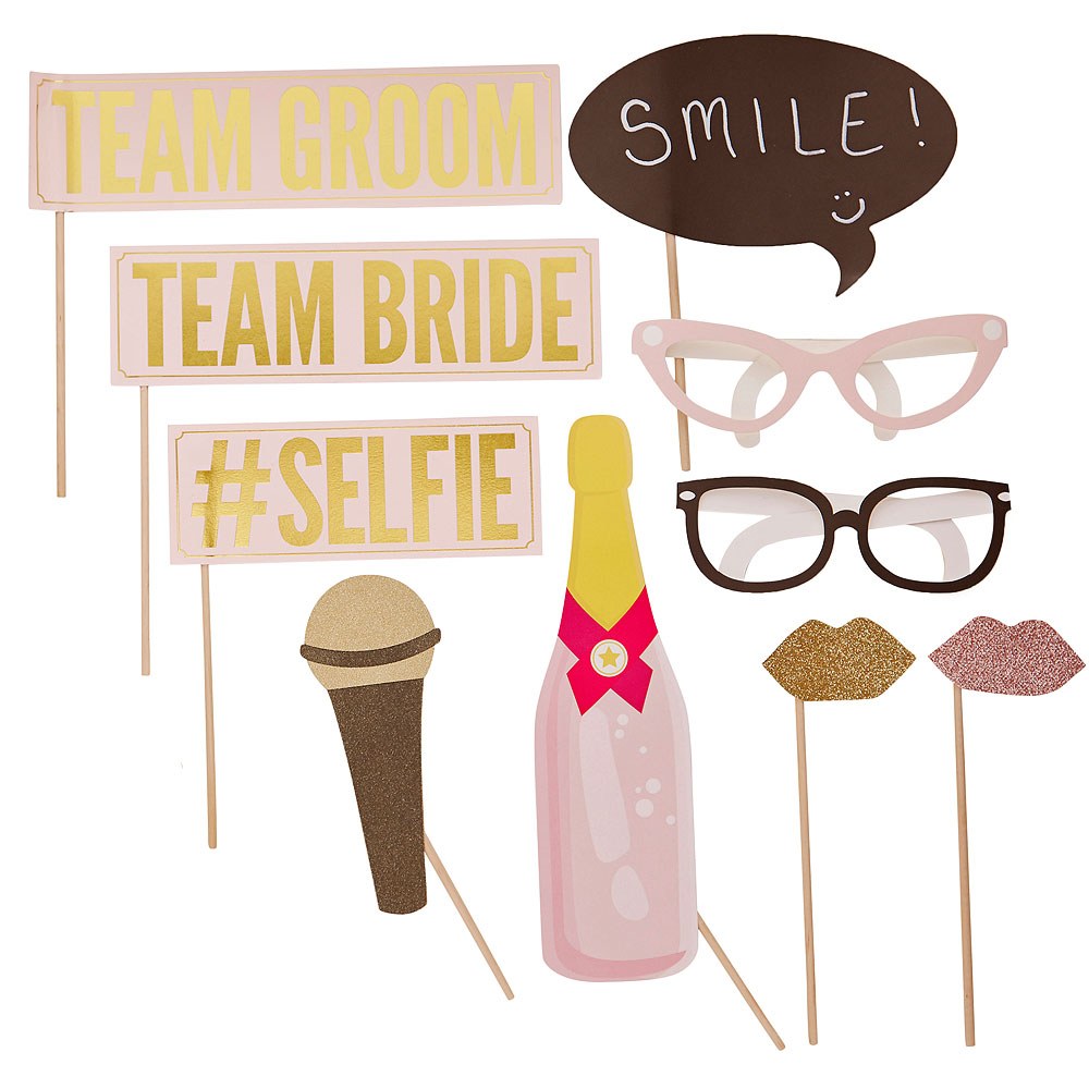 PHOTO BOOTH PROPS - WEDDING TEAM